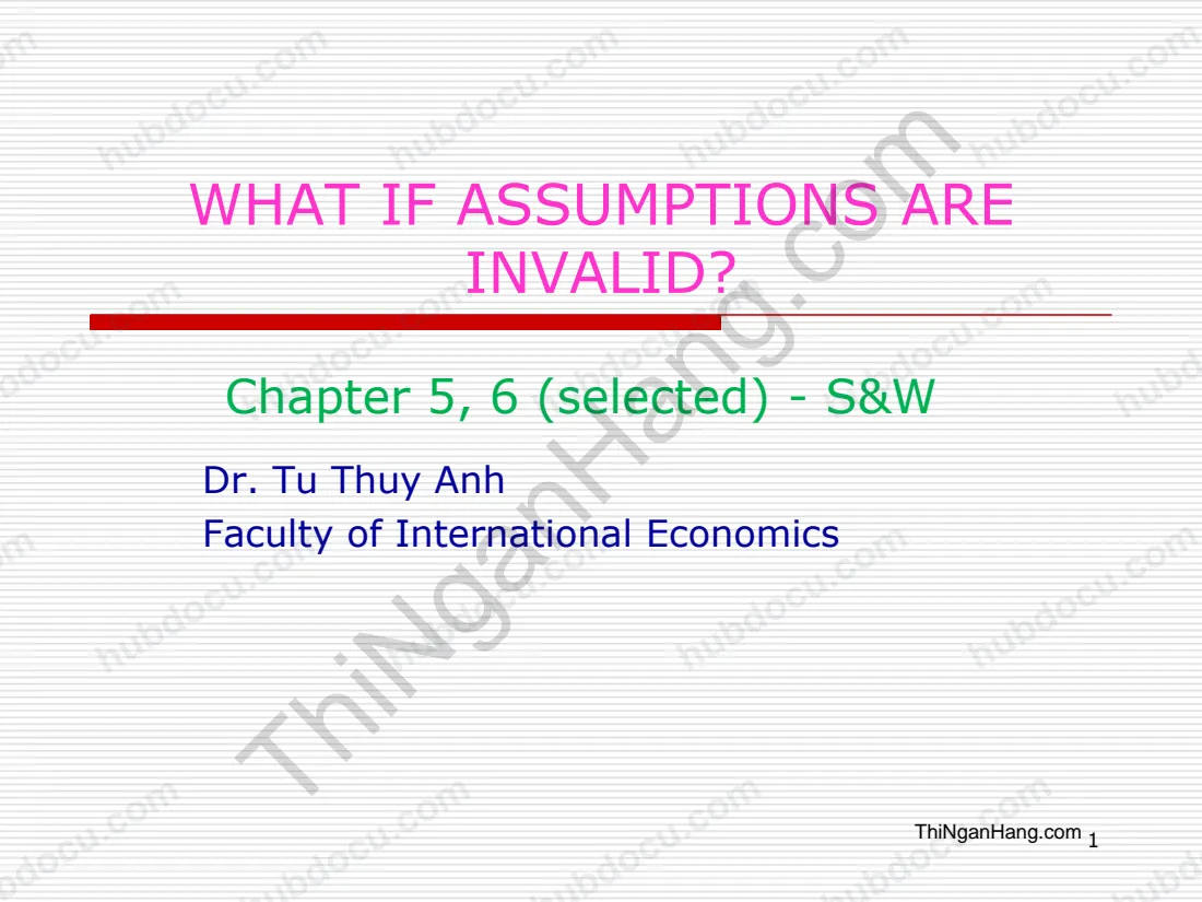 Slide Kinh tế lượng: Lecture 5 - Assumptions