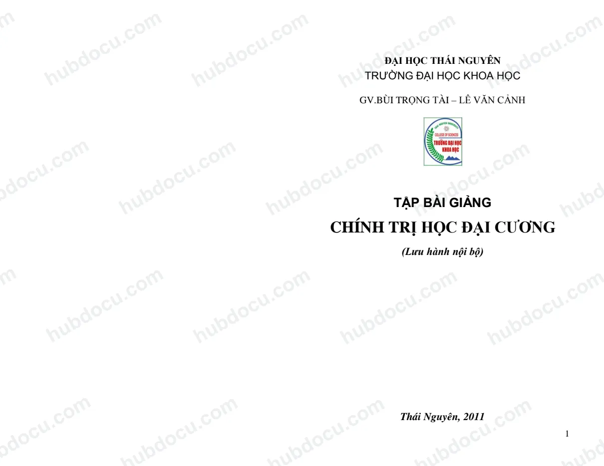 Bài giảng Chính trị học - ĐH Thái Nguyên
