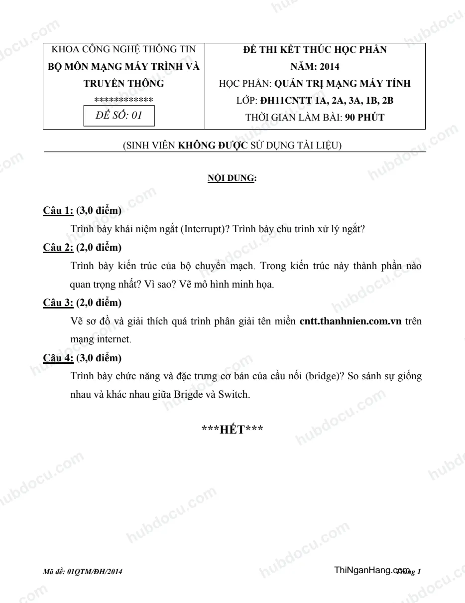 Quản trị mạng máy tính