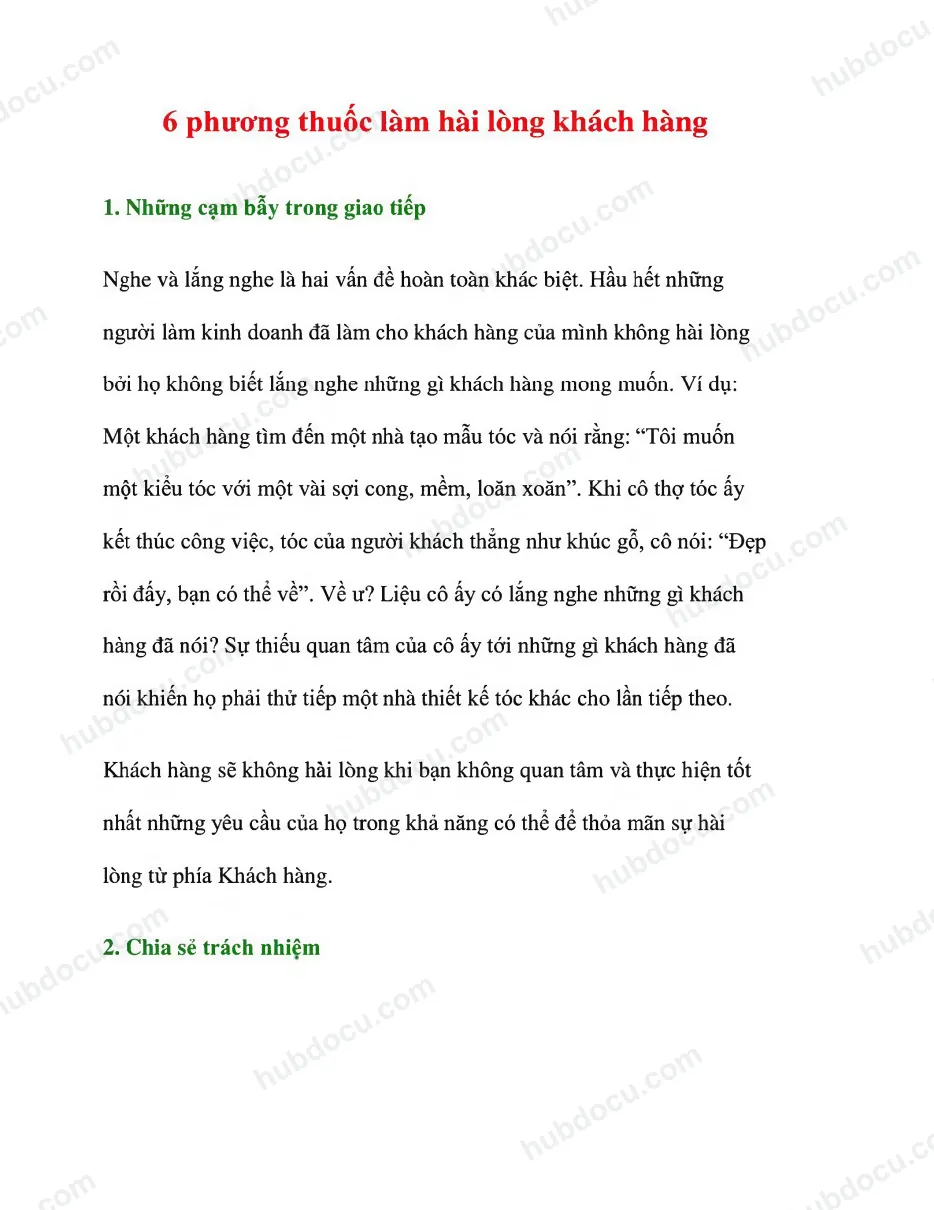 6 phương thức làm hài lòng khách hàng