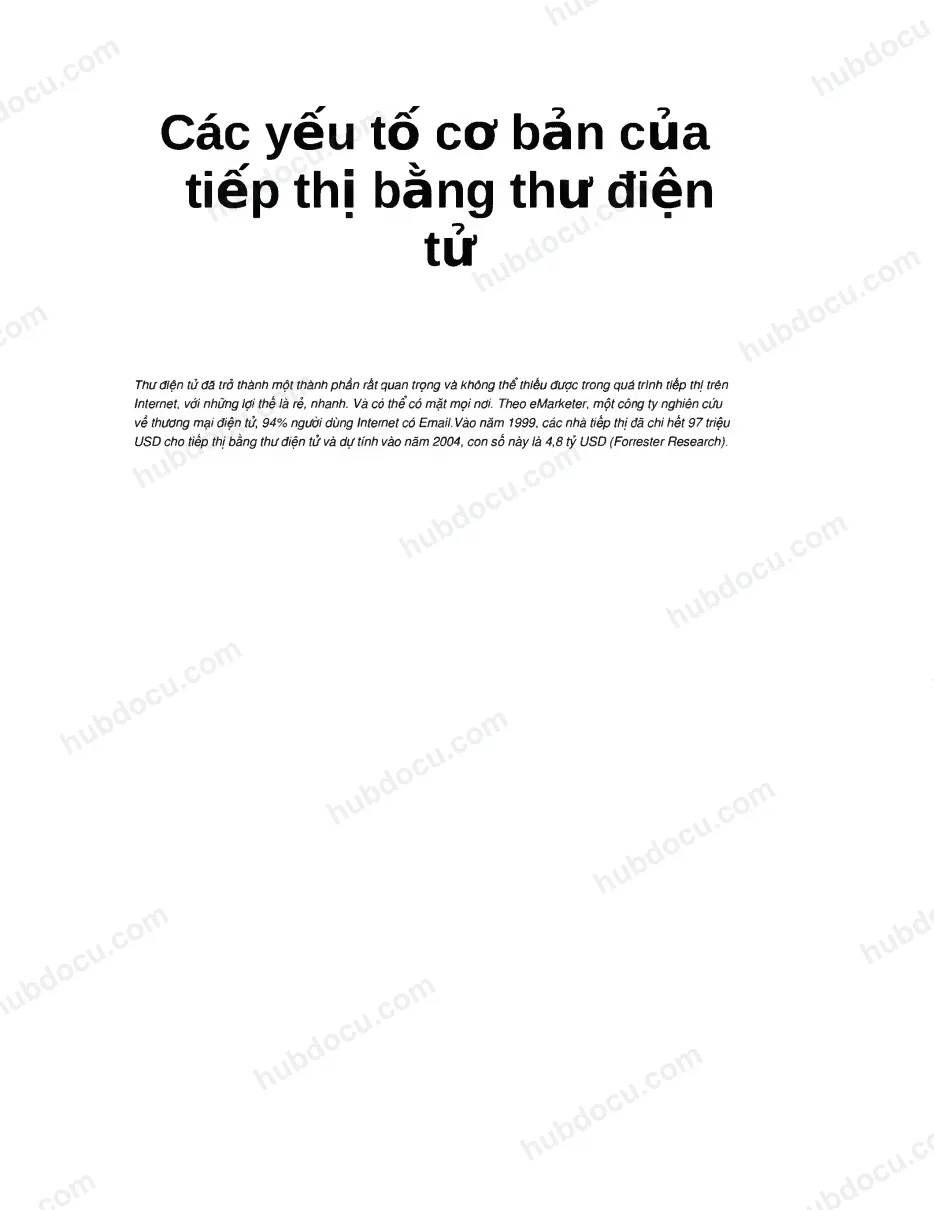 Các yếu tố cơ bản của tiếp thị bằng Thư điện tử