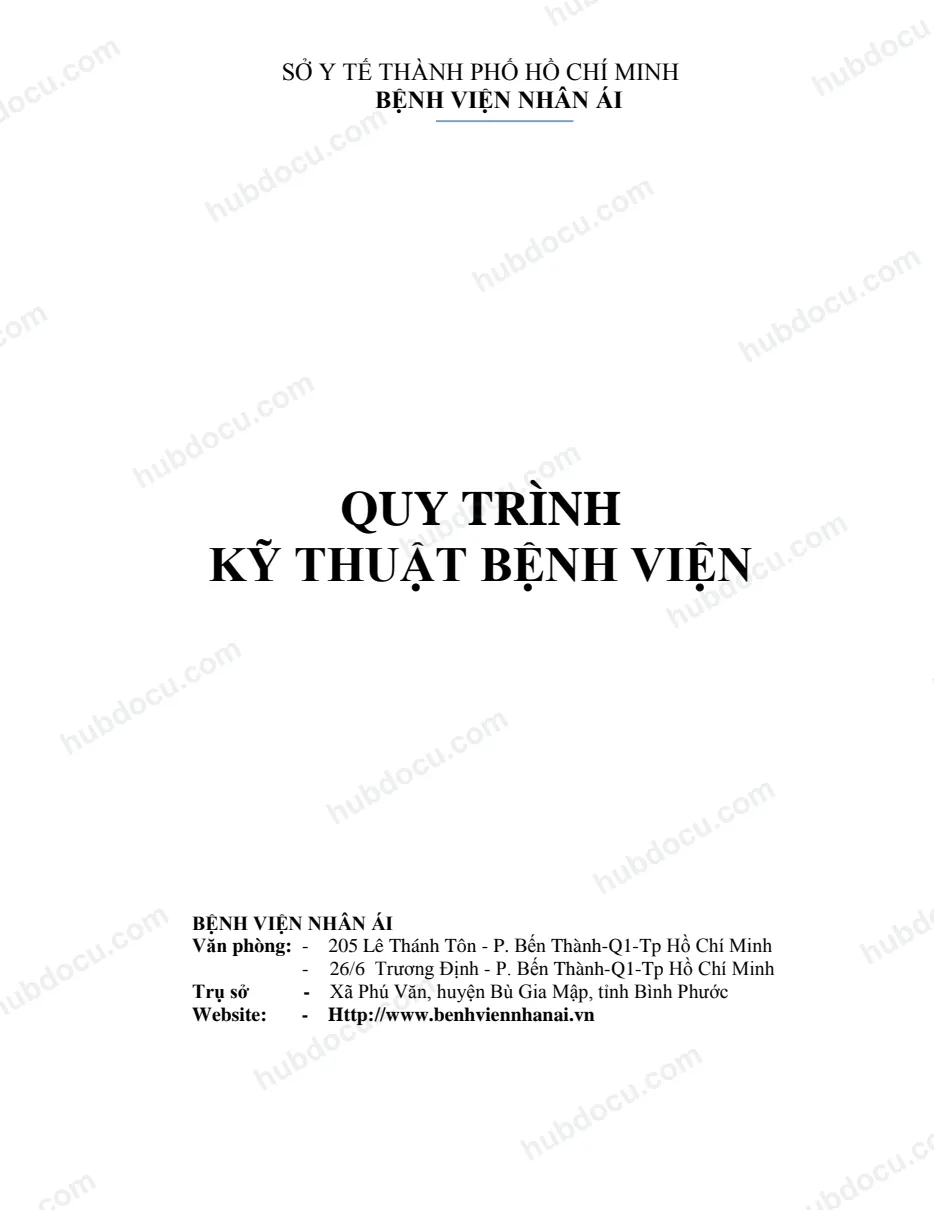 Quy trình kỹ thuật bệnh viện