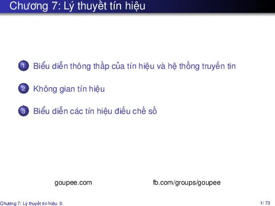 Cơ sở lý thuyết truyền tin - Chương 7 (HUST) GV. Hà Quốc Trung