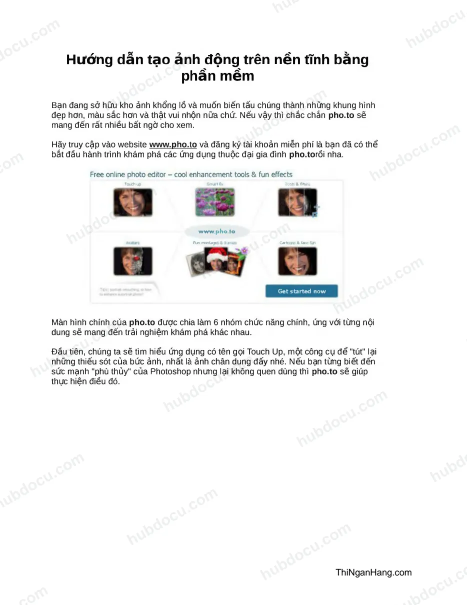 Hướng dẫn tạo ảnh động trên nền tĩnh bằng phần mềm