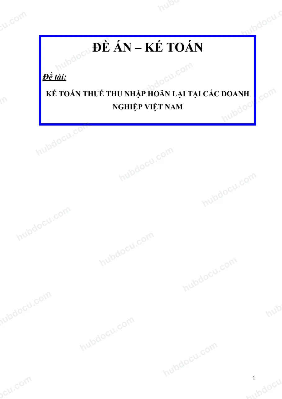Đề án - Thu nhập hoãn lãi