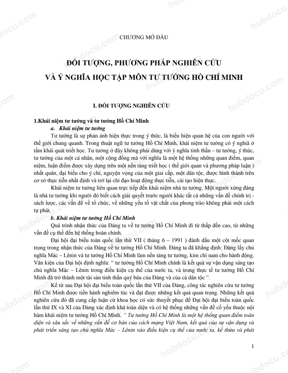 Giáo trình Tư Tưởng HCM (FTU)