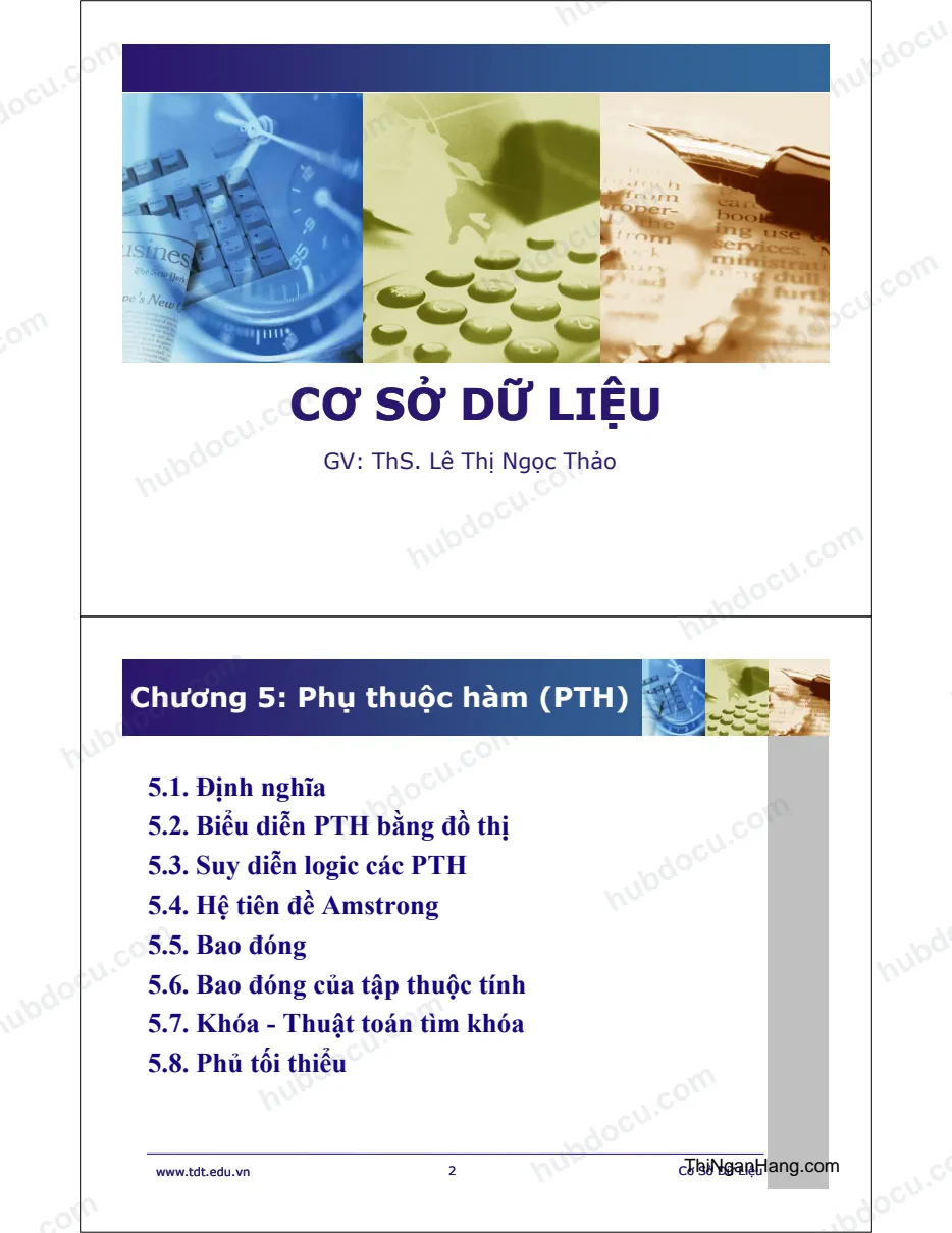 Cơ sở dữ liệu - Phụ thuộc hàm