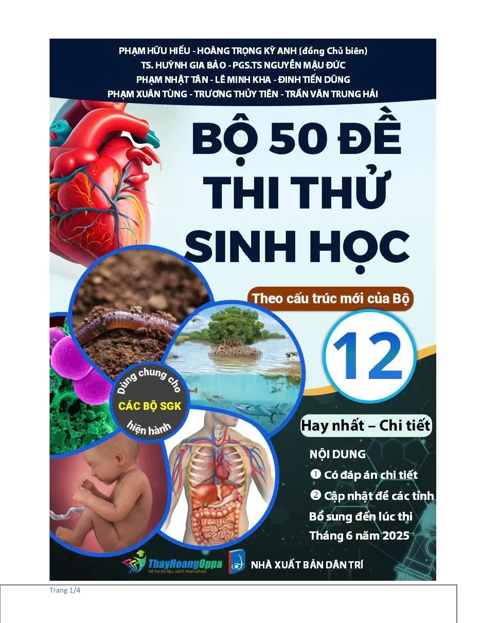 50 Đề Thi THPT Qg Sinh Học (Đề tham khảo số 10)