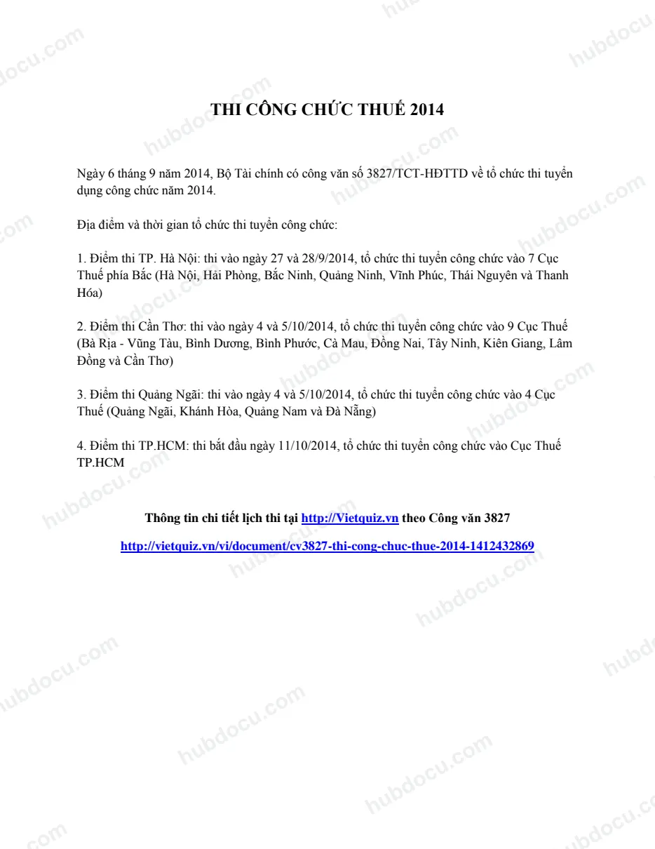 Đề thi Kiến thức chung - Thi công chức thuế 2014