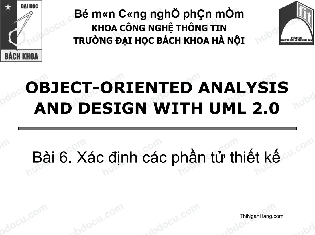Bài 06. Xác định các phần tử thiết kế