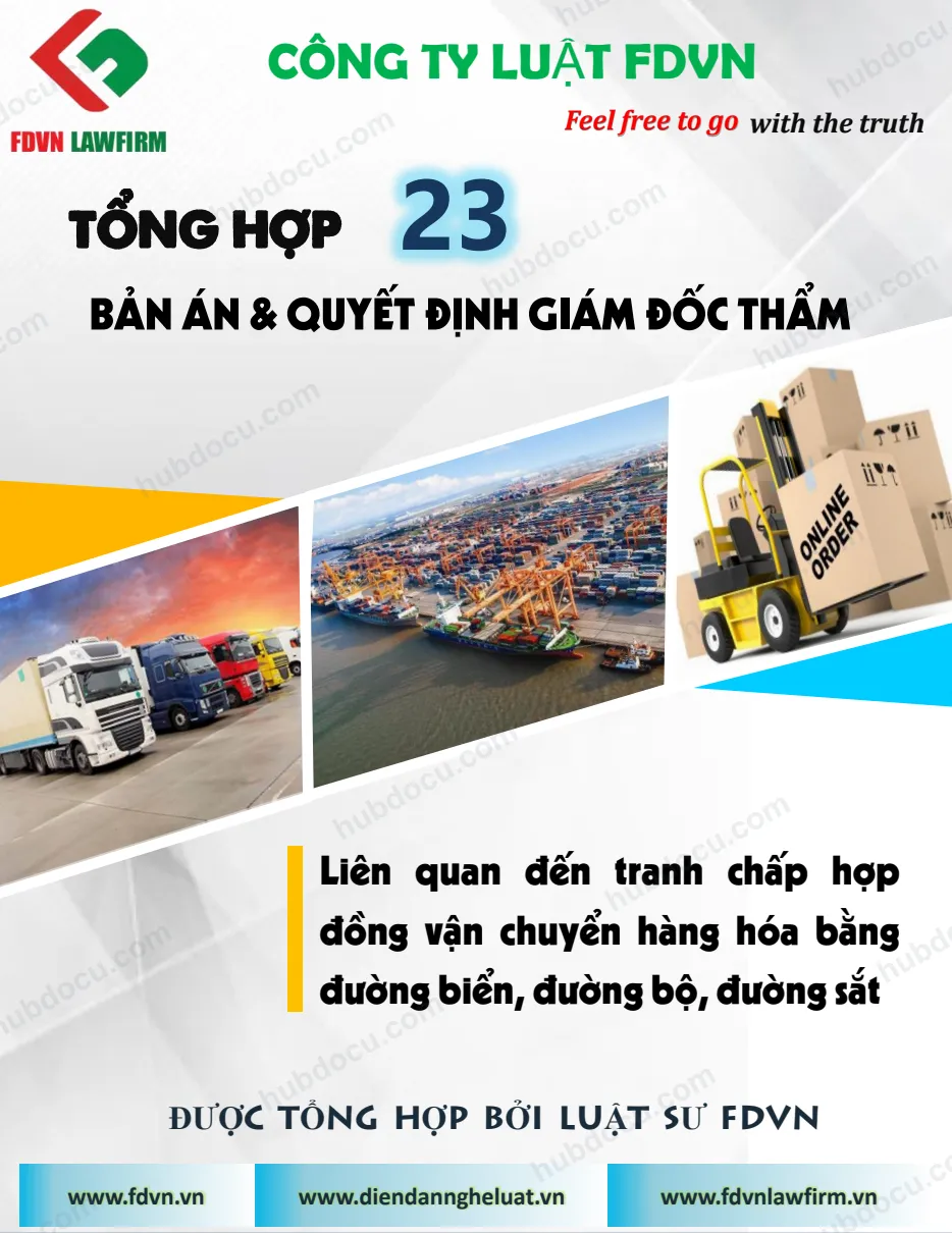 File tổng hợp 23 bản án tranh chấp liên quan đến hợp đồng vận chuyển hàng hóa