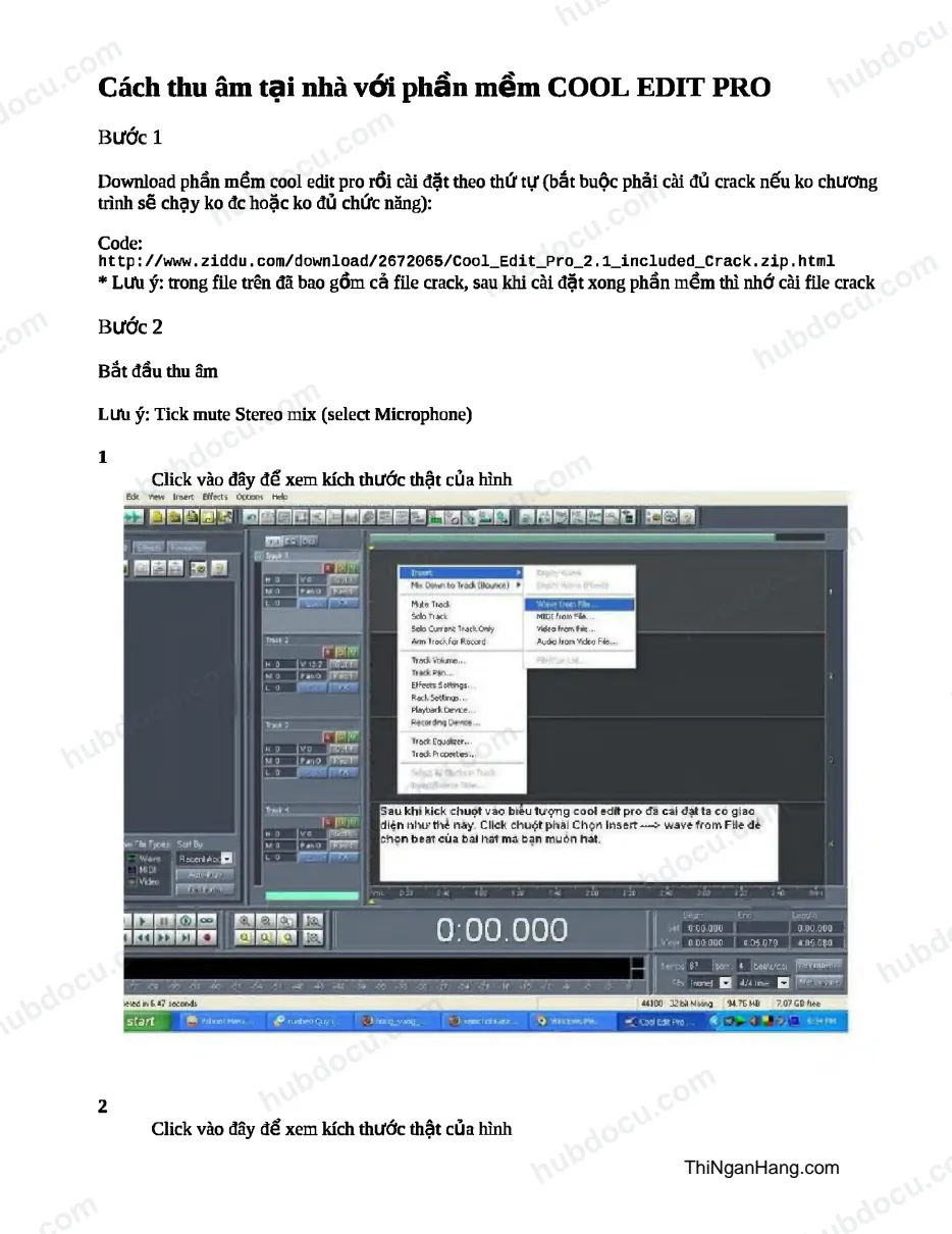 Cách thu âm tại nhà với phần mềm COOL EDIT PRO