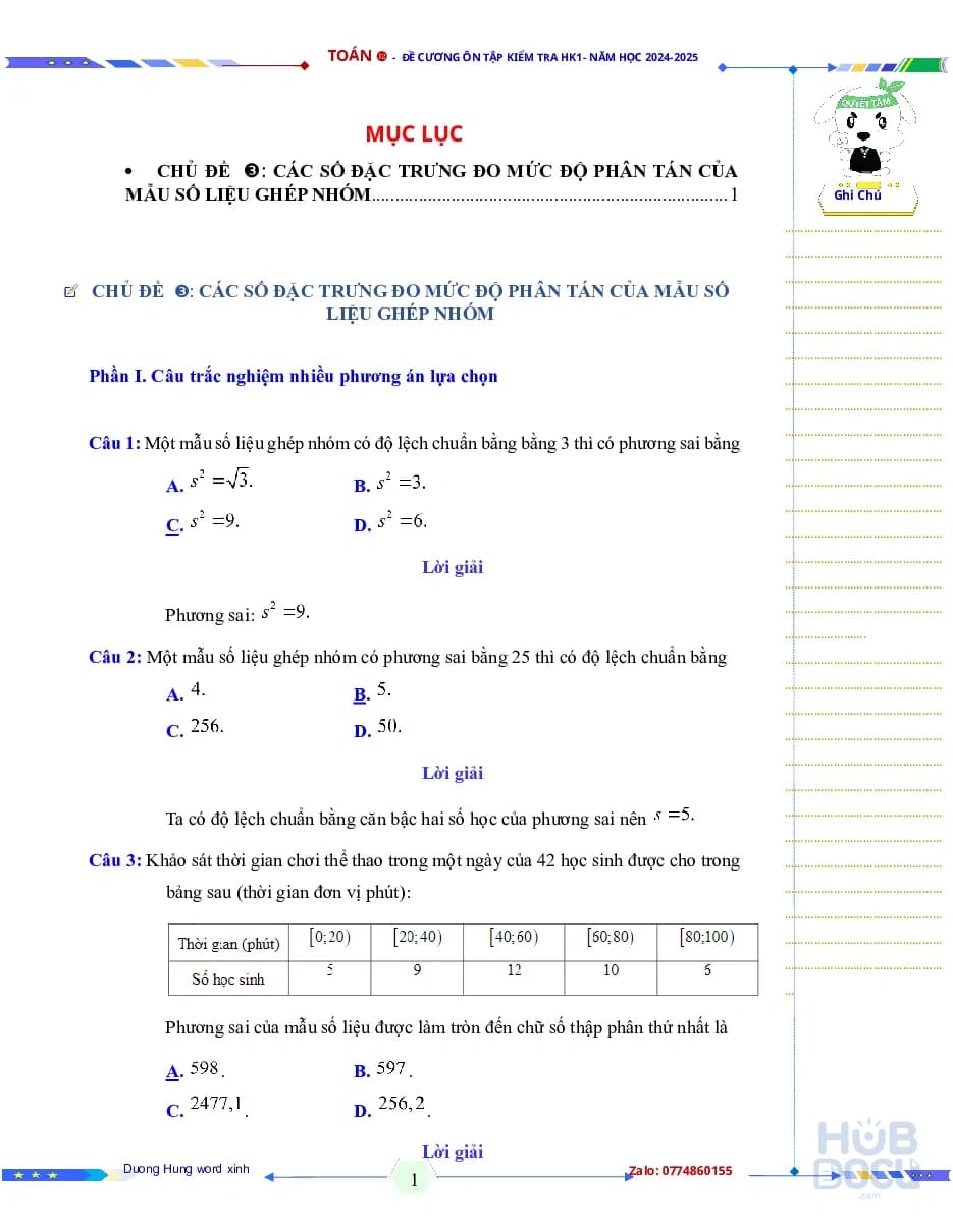 Cd 03 - Cac so dac Trung do muc do phan tan cua mau so lieu ghep nhom