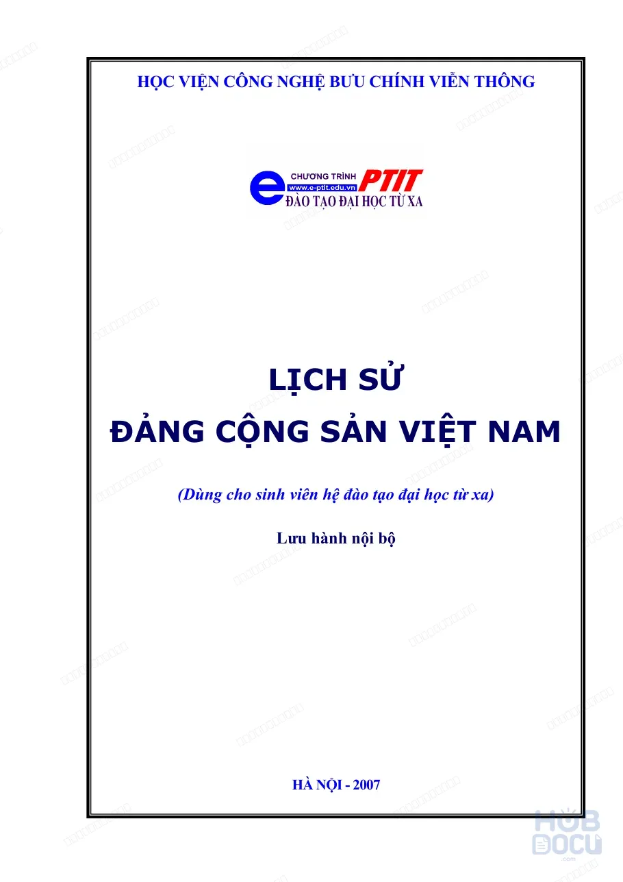 Giáo trình Lịch sử Đảng (PTIT)