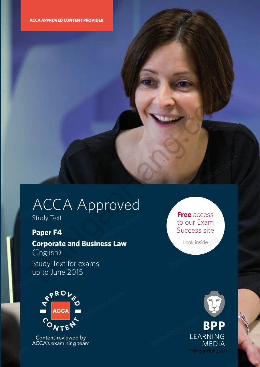 Tài liệu ACCA (F4) 2015 Luật doanh nghiệp và kinh doanh