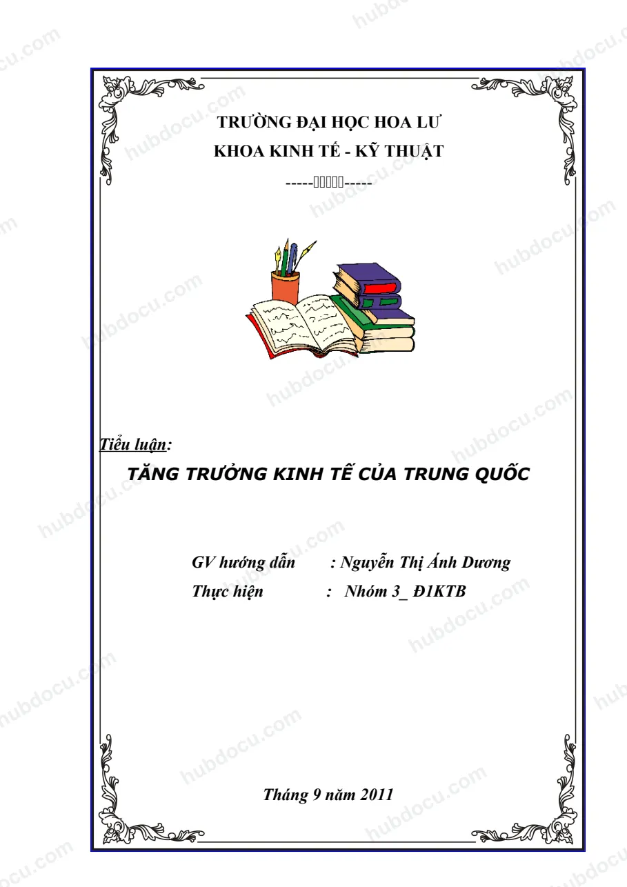 Tiểu luận tăng trưởng kinh tế của Trung Quốc