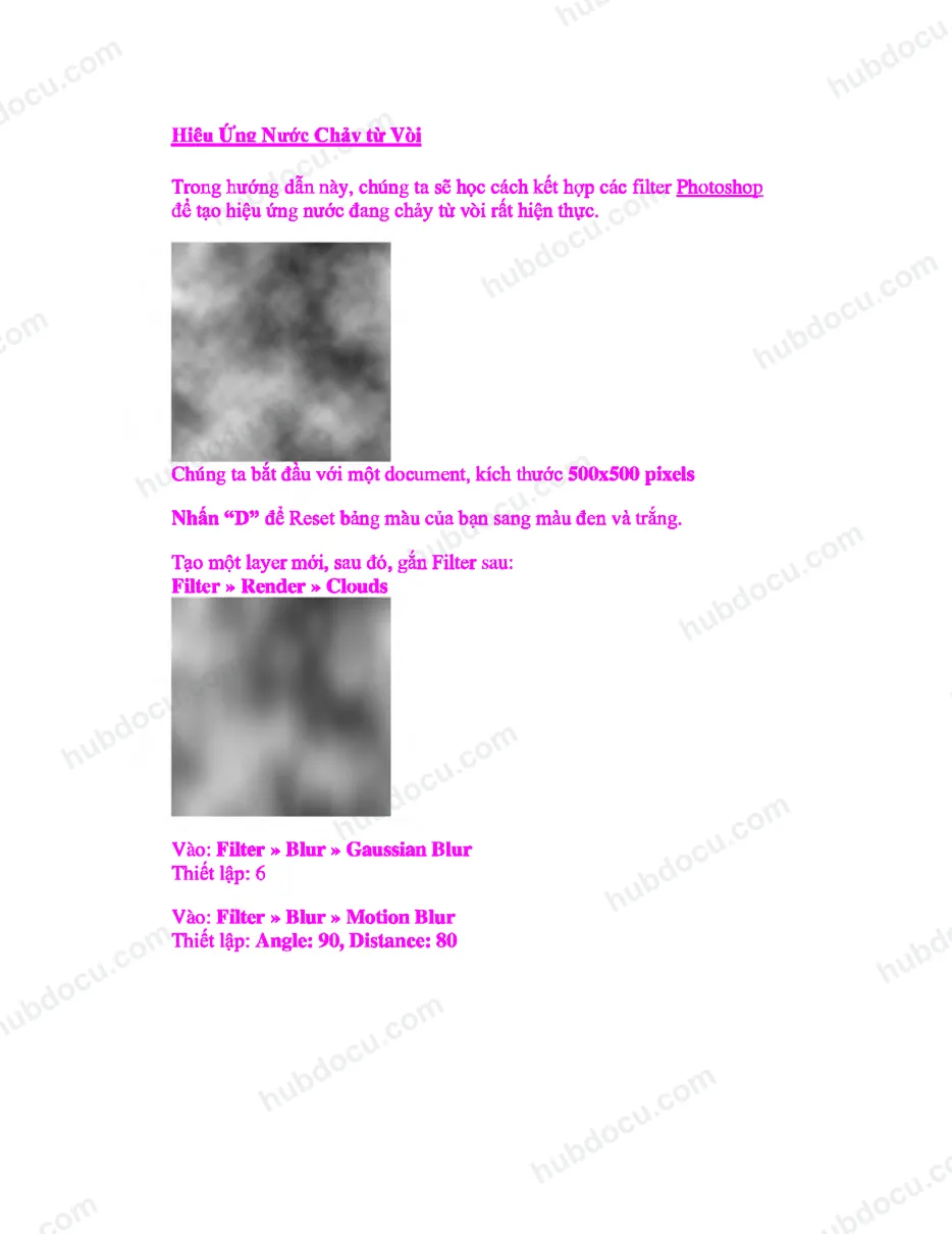 Hiệu ứng Nước chảy từ vòi trong Photoshop