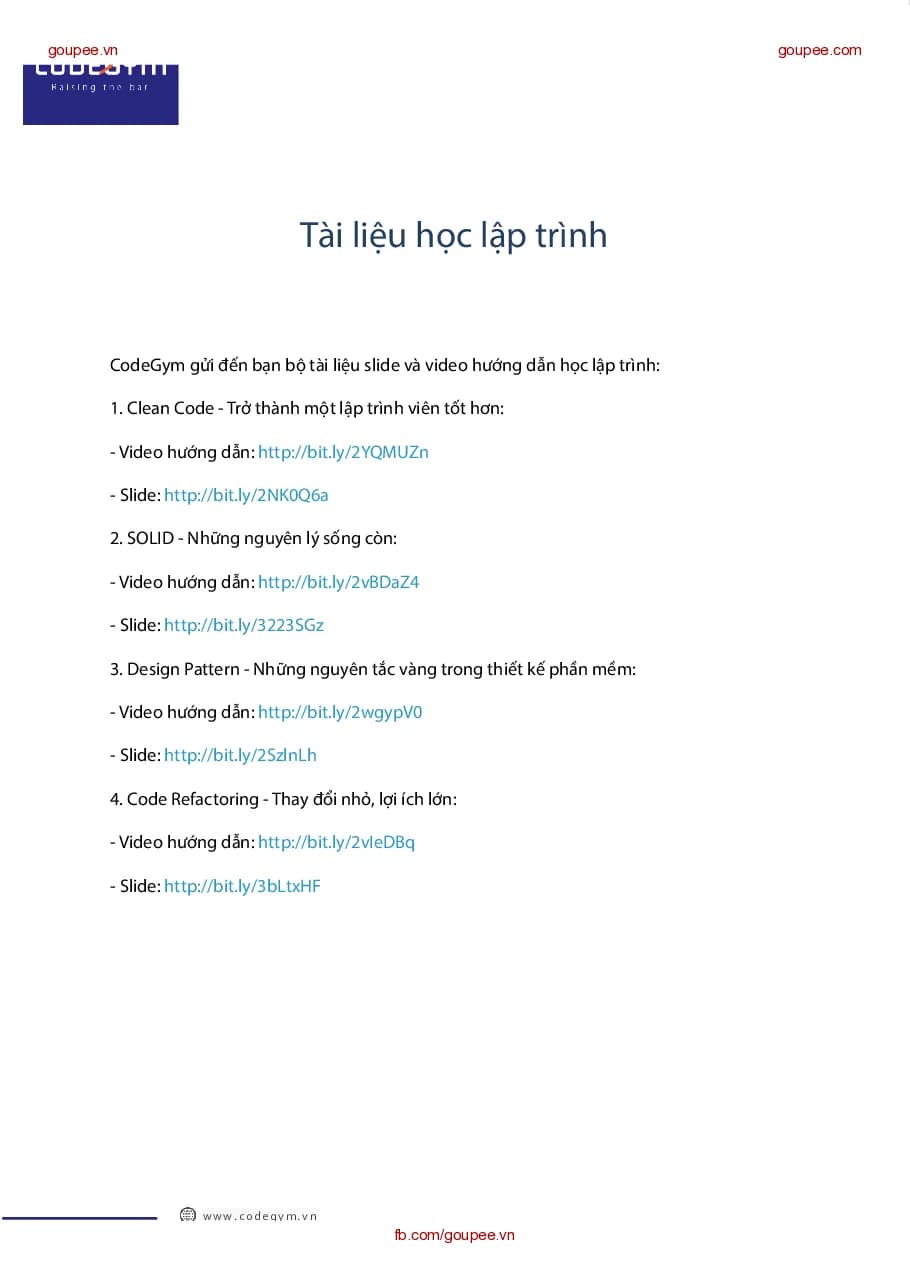 Bộ tài liệu các kỹ năng lập trình