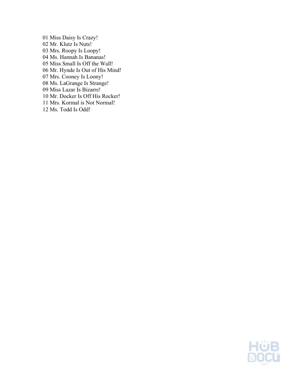 My Weird School List.doc