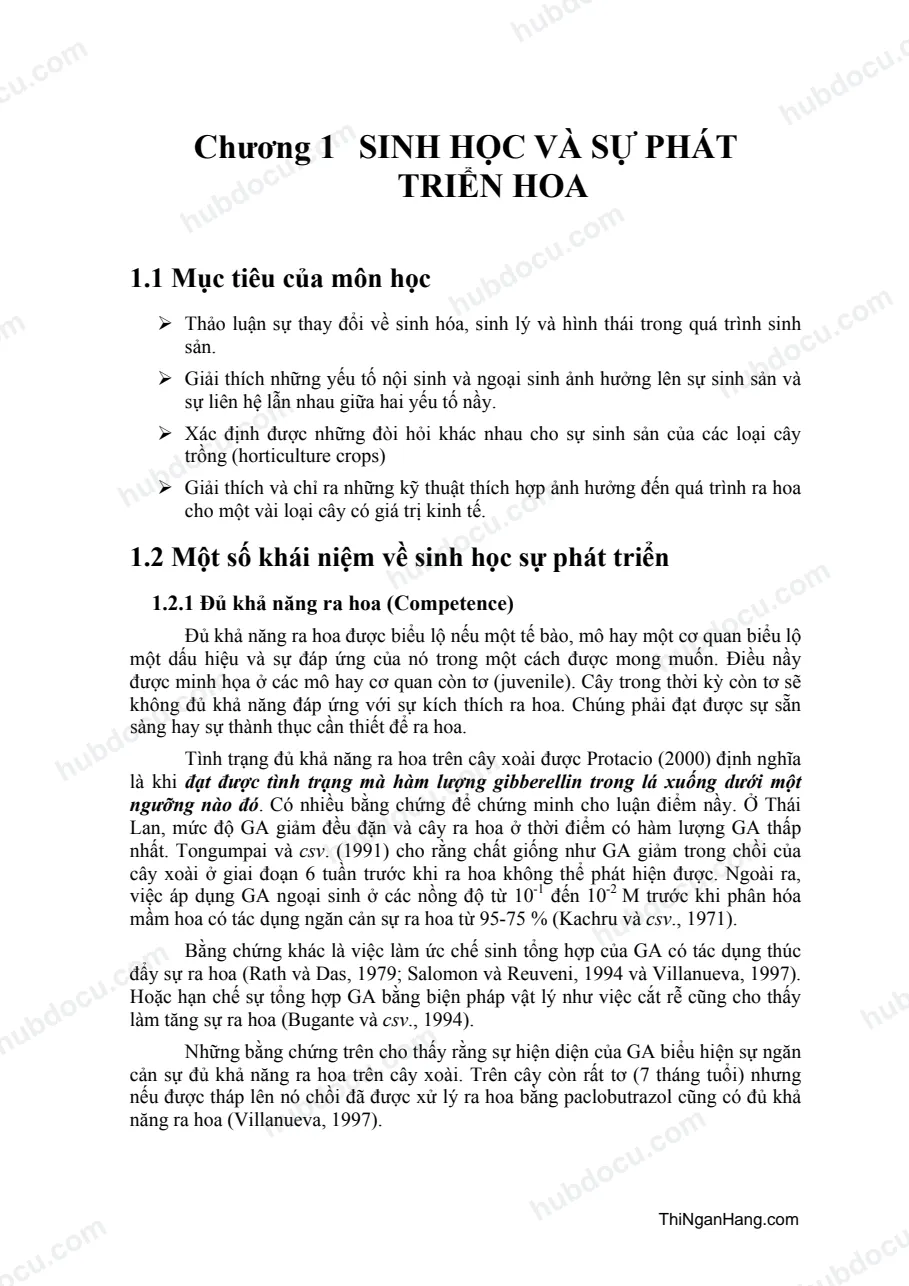 Giáo trình Xử lý ra hoa
