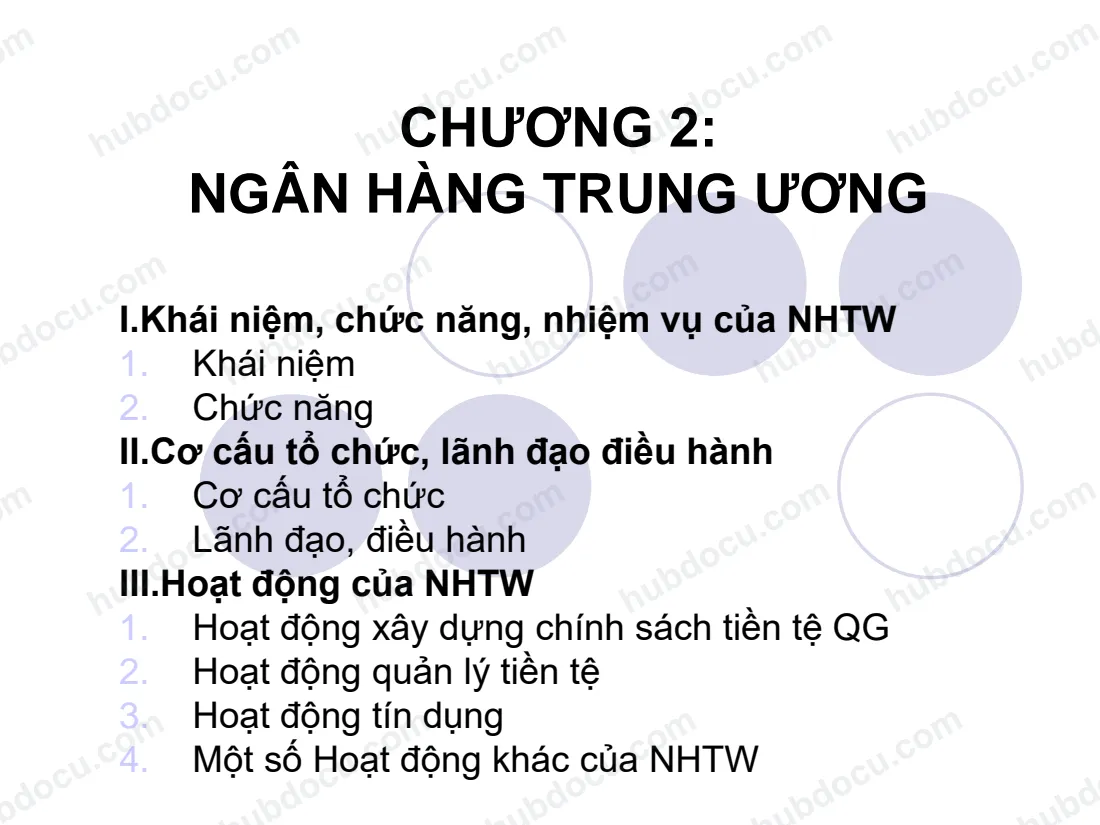 Slide - Chương 2 - Ngân hàng Trung ương