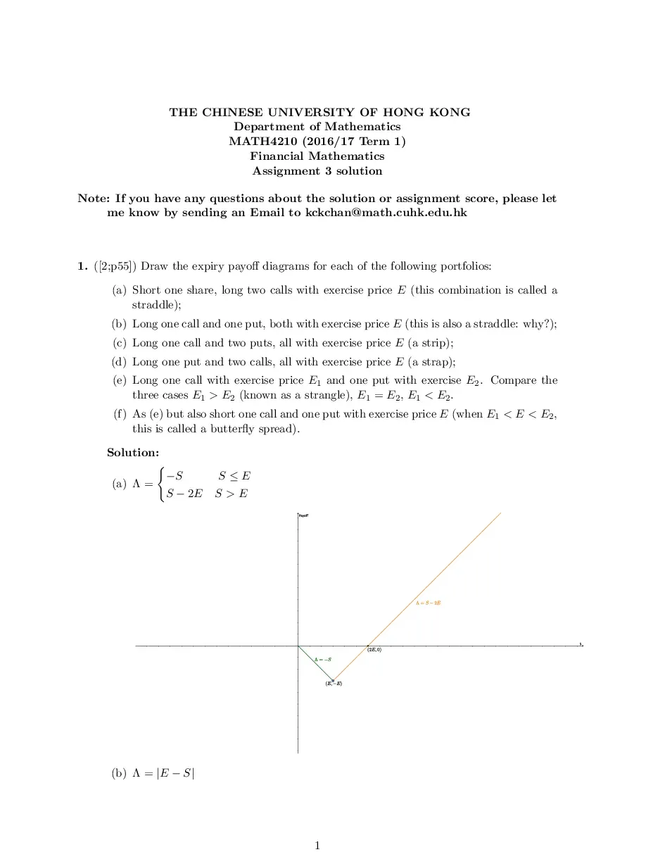 Financial Mathematics HONG KONG (Assignment 3) (Bài tập môn Toán tài chính)