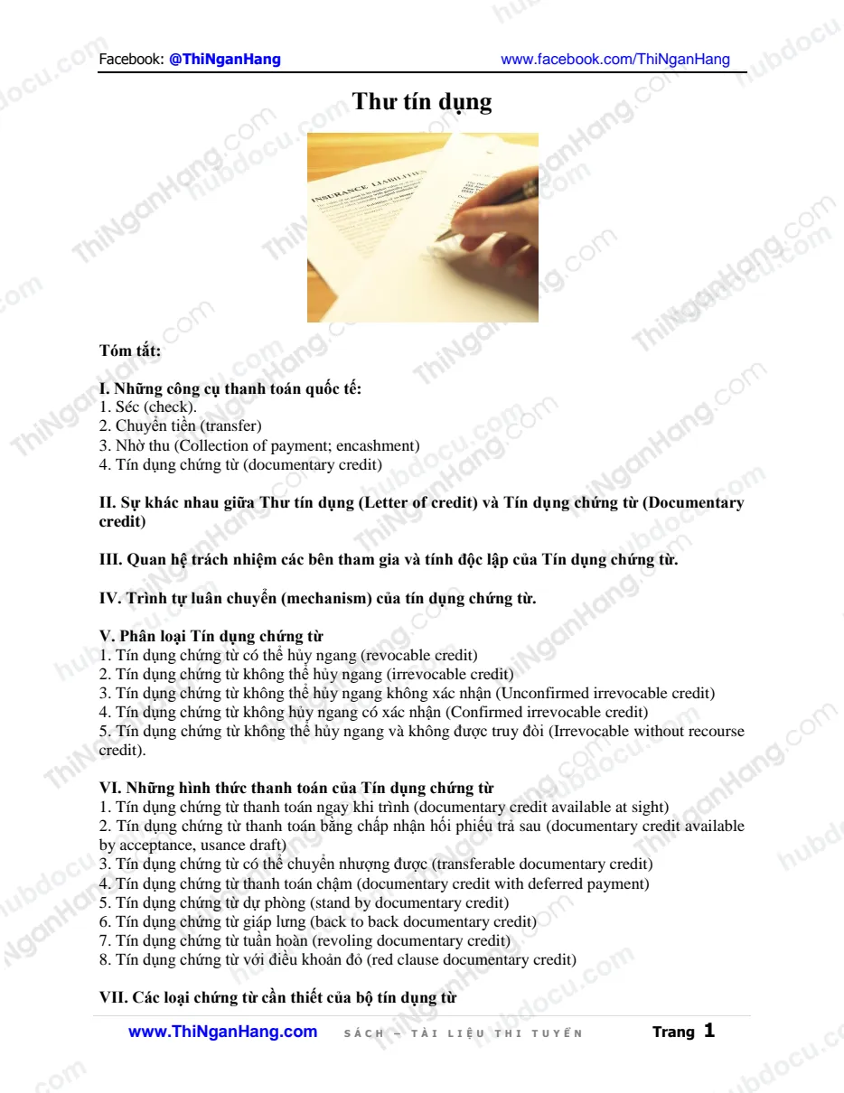 Toàn tập về Thư tín dụng (L/C)
