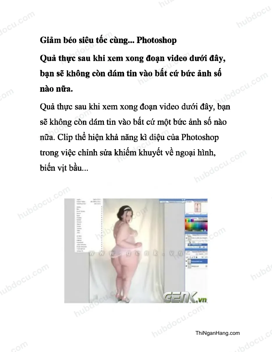 Giảm béo siêu tốc cùng Photoshop
