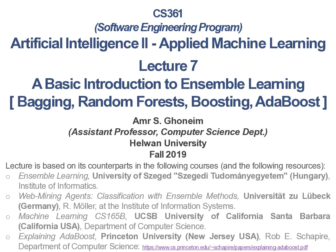 Intro to Ensemble Learning (Lecture 7) (Cơ bản về học tập hợp thành)