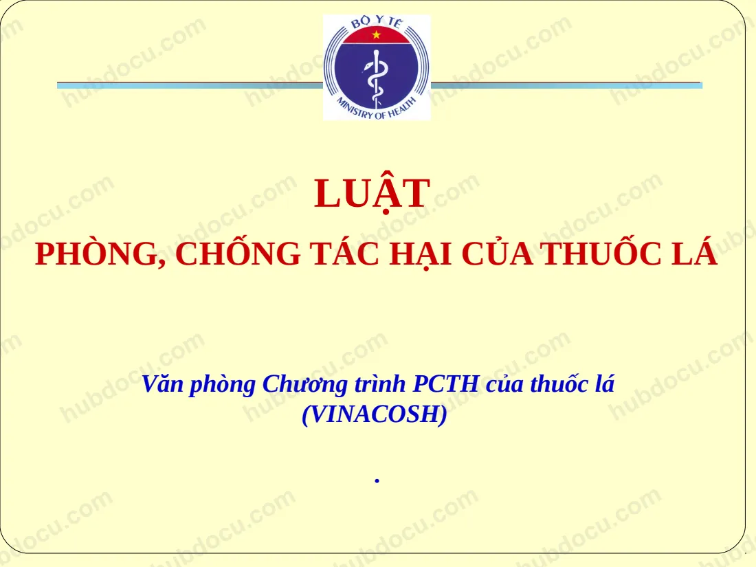 Luật phòng, chống tác hại của thuốc lá