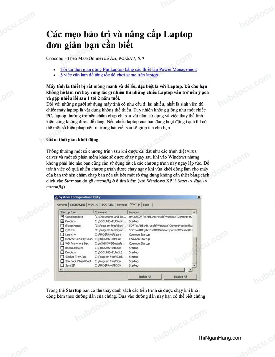 Các mẹo bảo trì và nâng cấp laptop đơn giản - Bạn cần biết