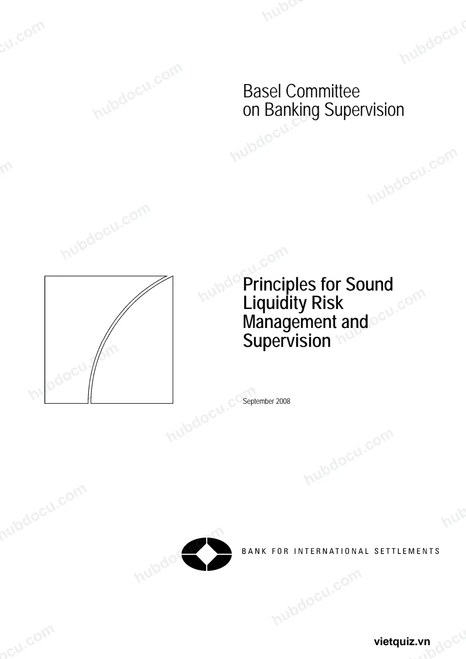 Principles for Sound Liquidiy Risk Management and Supervision