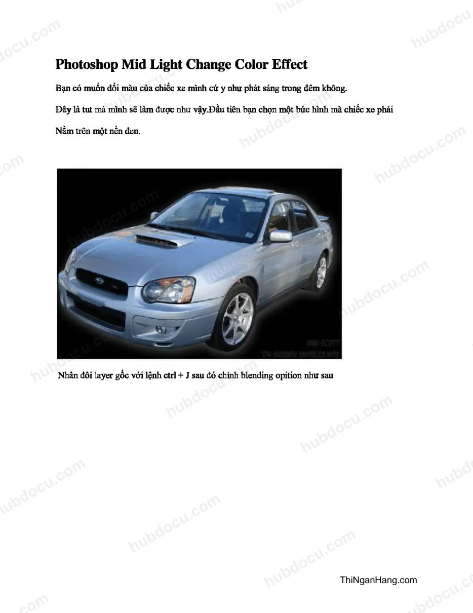 Cách đổi màu xe trong Photoshop