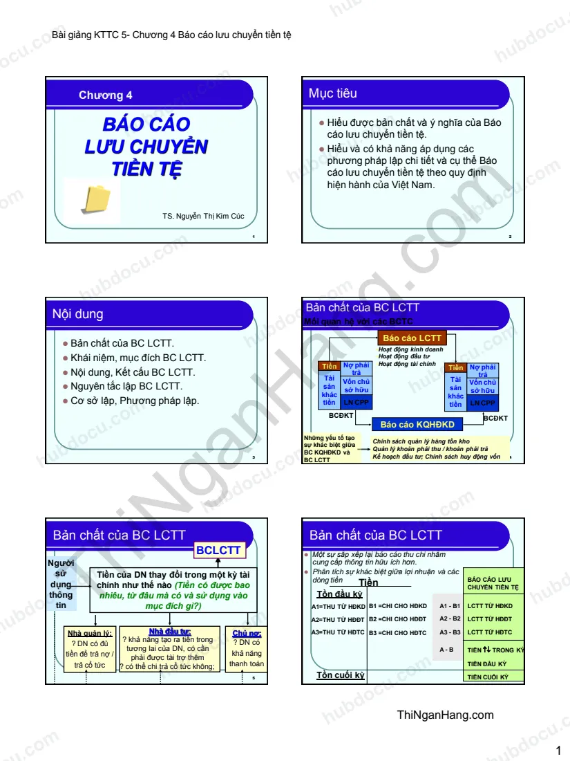 Ý nghĩa của Báo cáo Lưu chuyển tiền tệ (BC LCTT)