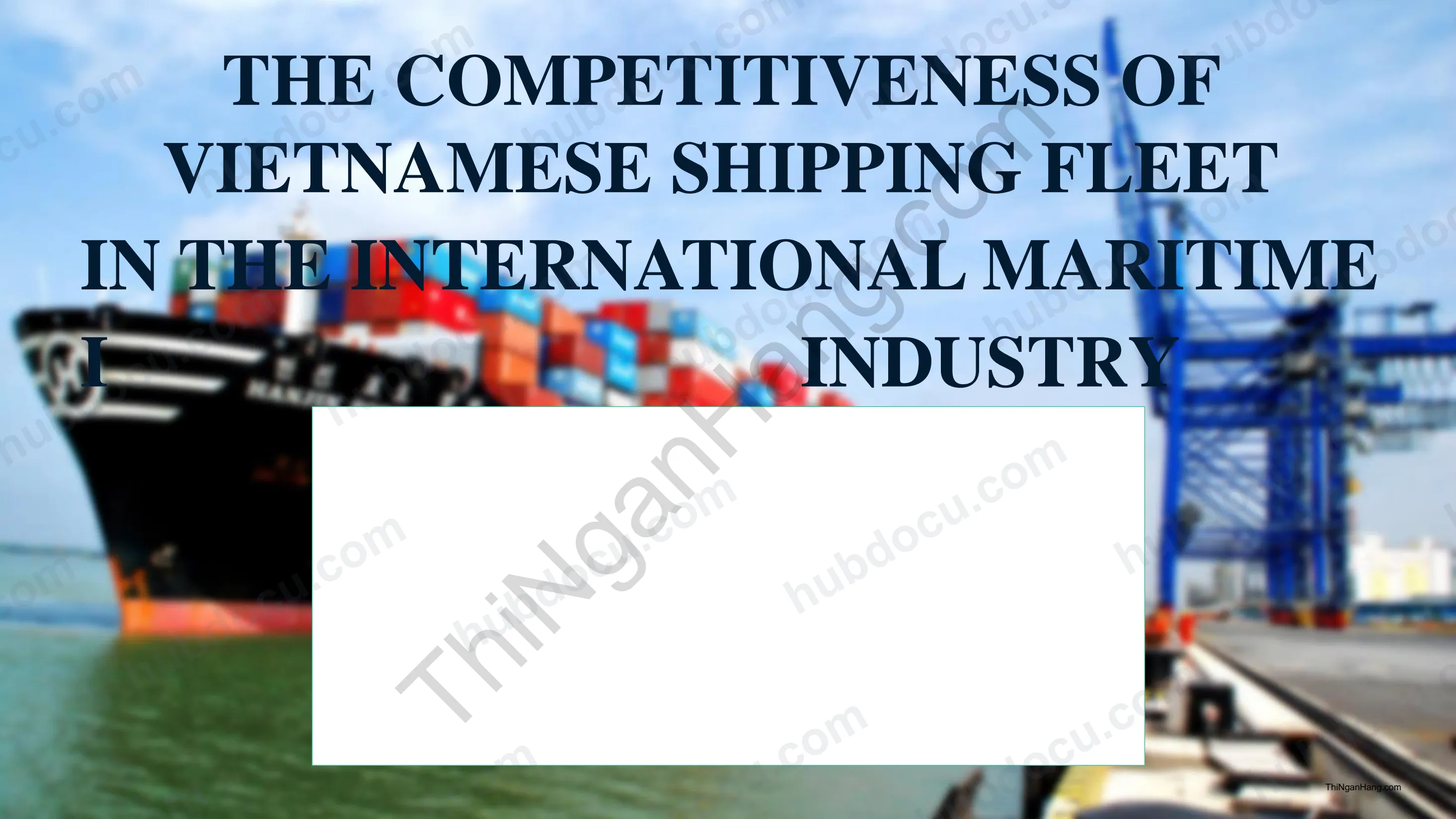 Slide thuyết trình - The competitiveness of Vietnamese shipping fleet in the international maritime industry