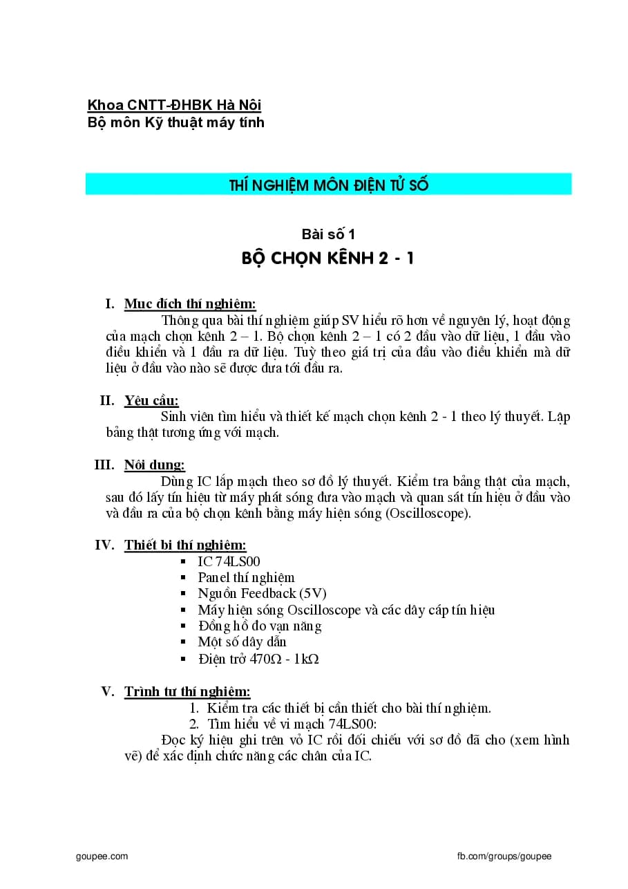 Thí nghiệm Điện tử số HUST (P1)