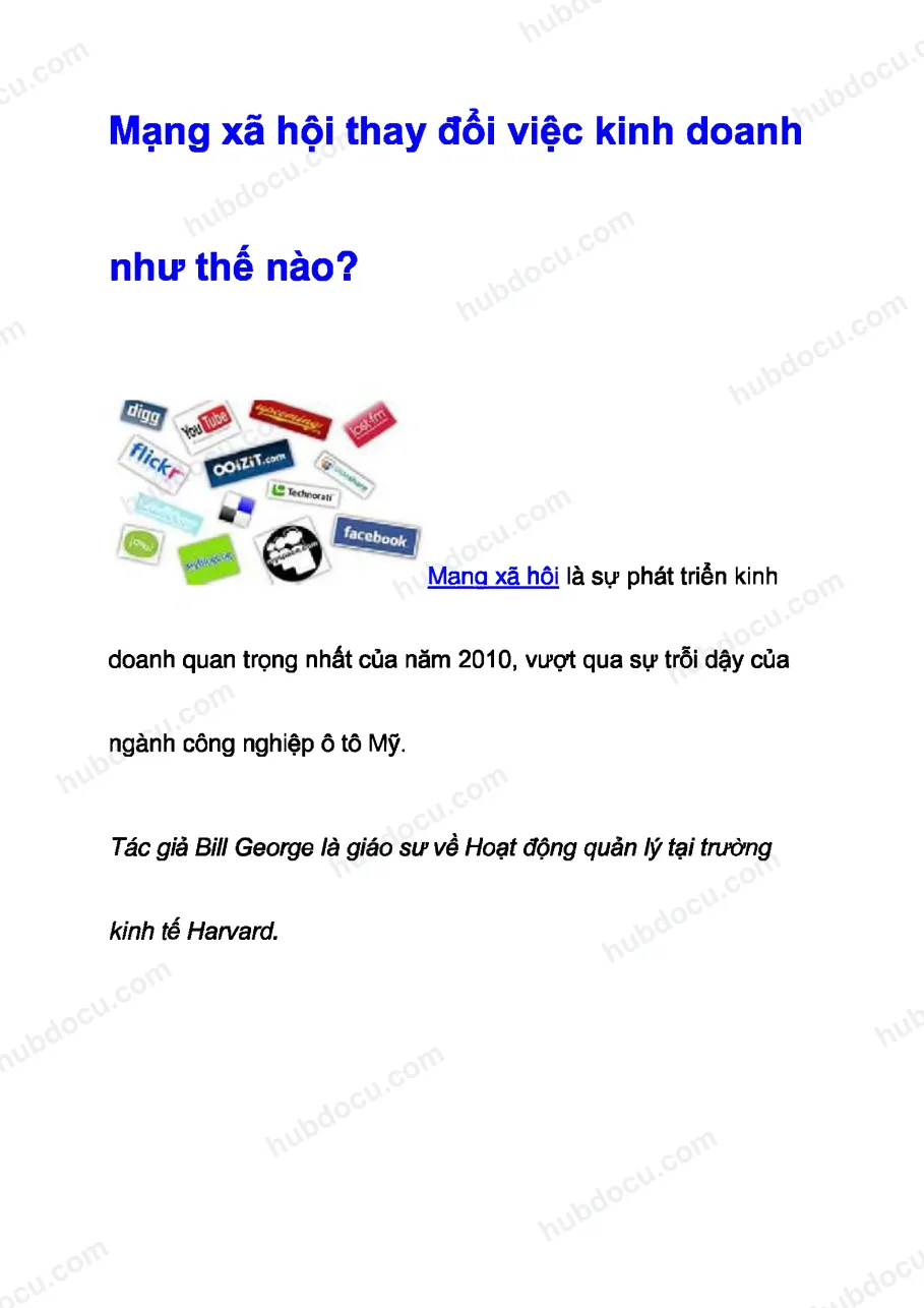 Mạng xã hội thay đổi việc kinh doanh như thế nào?