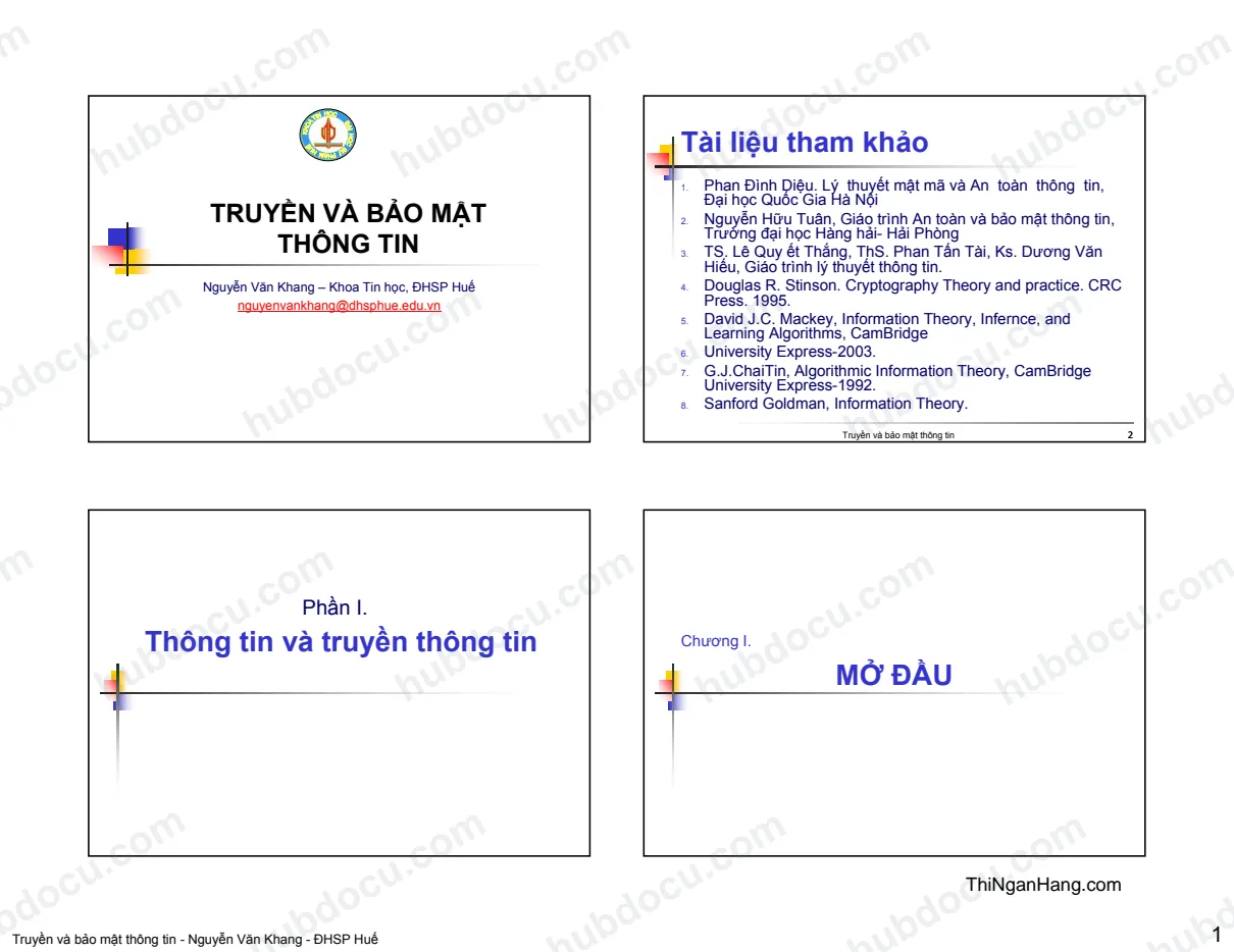 Truyền và Bảo mật thông tin