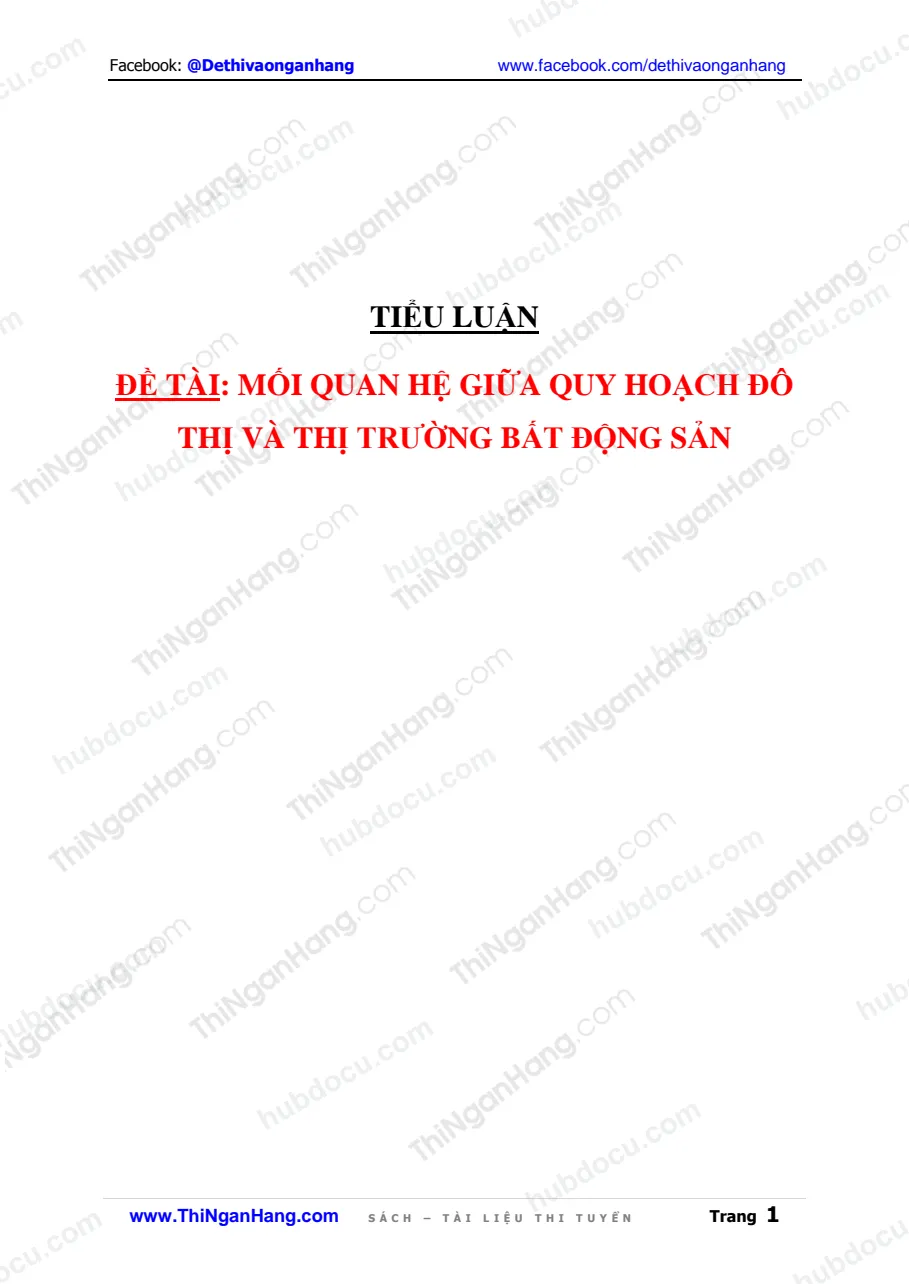Mối quan hệ giữa quy hoạch đô thị và thị trường bất động sản