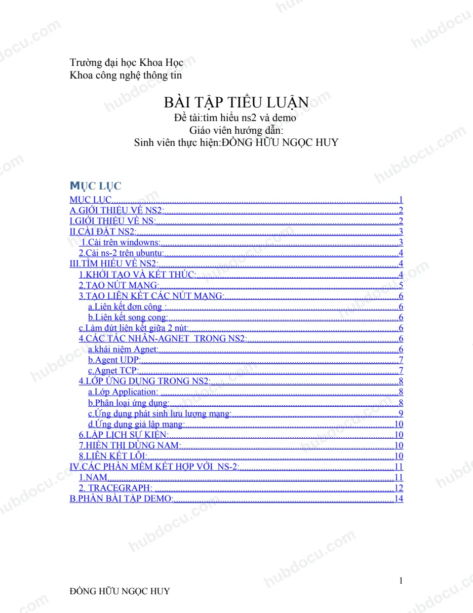 Tiểu Luận - Tìm Hiểu NS2 Và Demo
