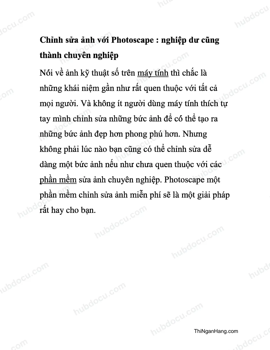 Chỉnh sửa ảnh với Photoscape : nghiệp dư cũng thành chuyên nghiệp