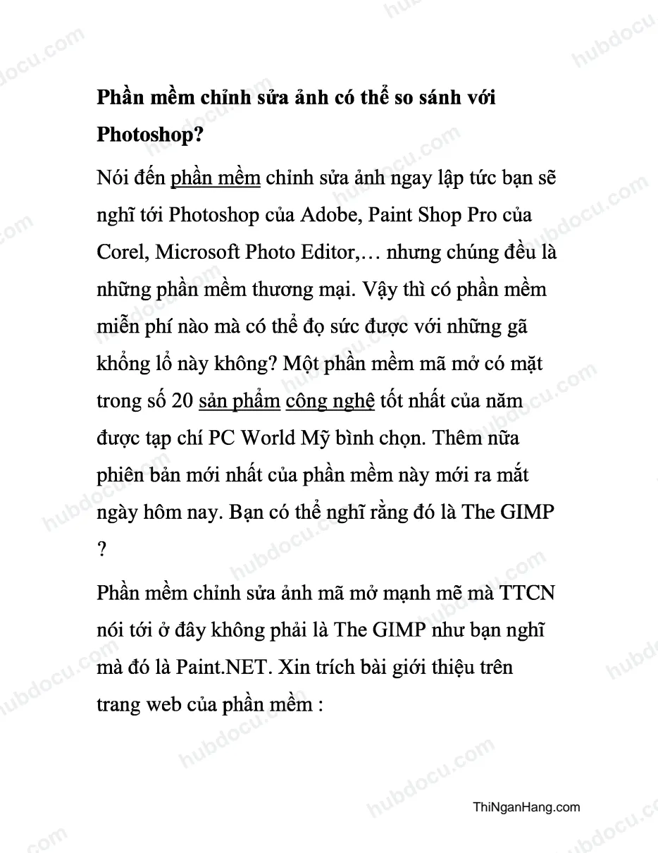 Paint.NET - Phần mềm chỉnh sửa ảnh có thể so sánh với Photoshop