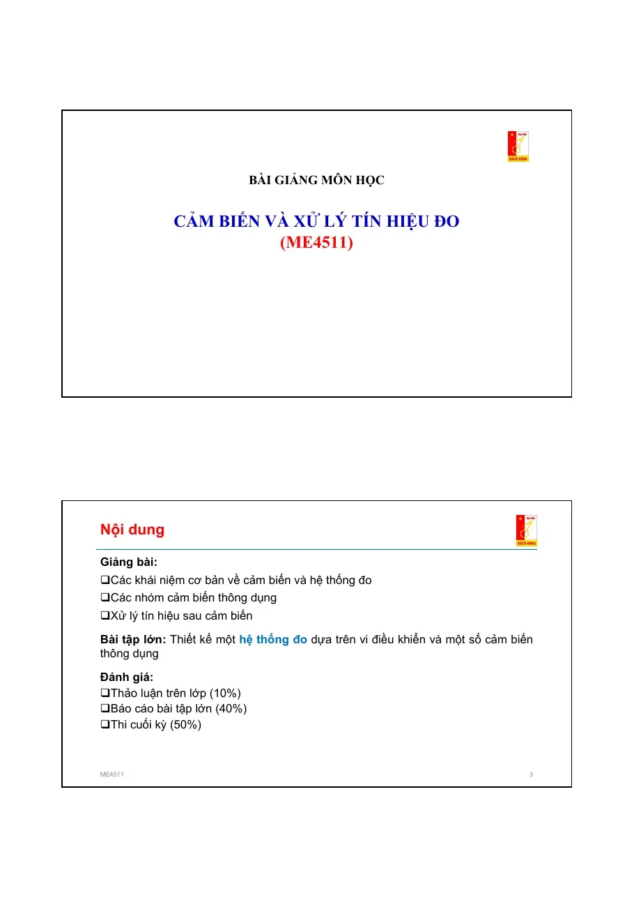 Cảm biến và xử lý tín hiệu đo (ME4511)