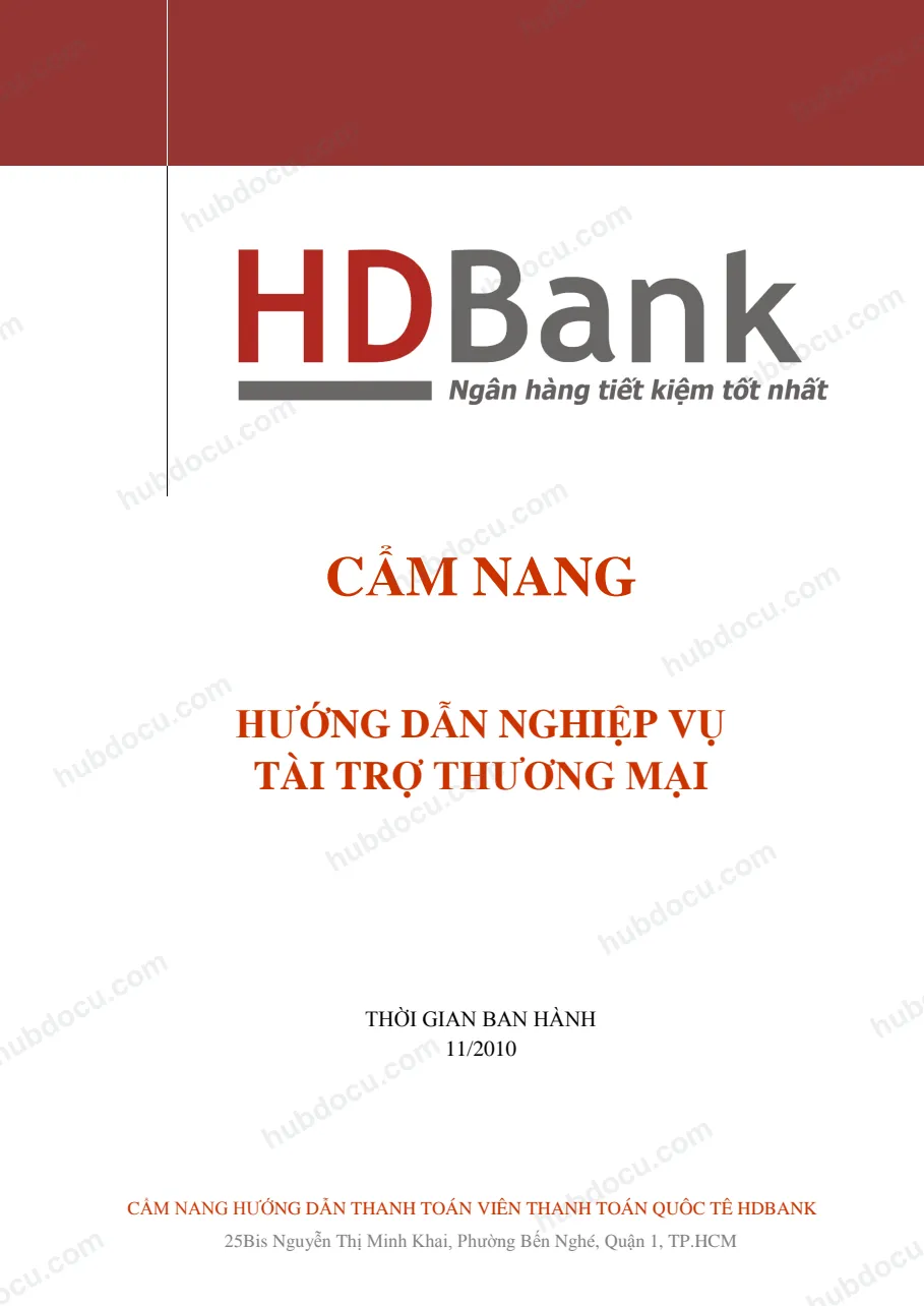 Cẩm nang hướng dẫn nghiệp vụ Tài trợ thương mại HDBank