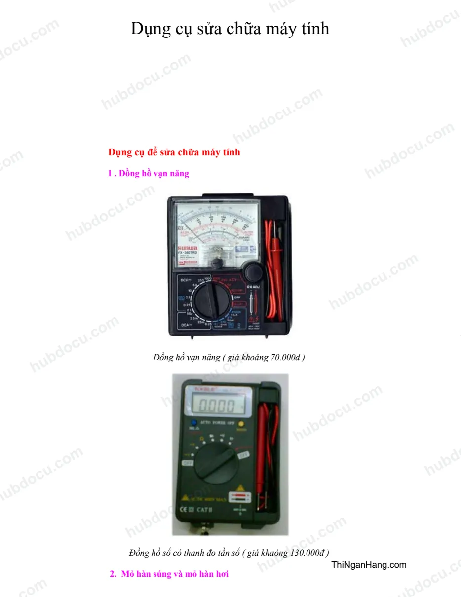 Sửa chữa phần cứng máy tính cơ bản