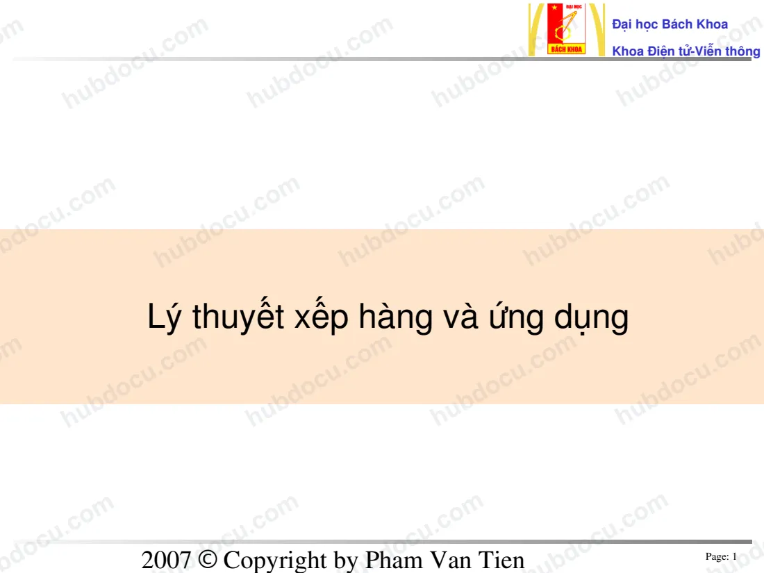 Lý thuyết xếp hàng và ứng dụng