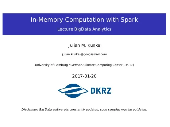 Tính toán trong bộ nhớ với Spark - Julian M. Kunkel
