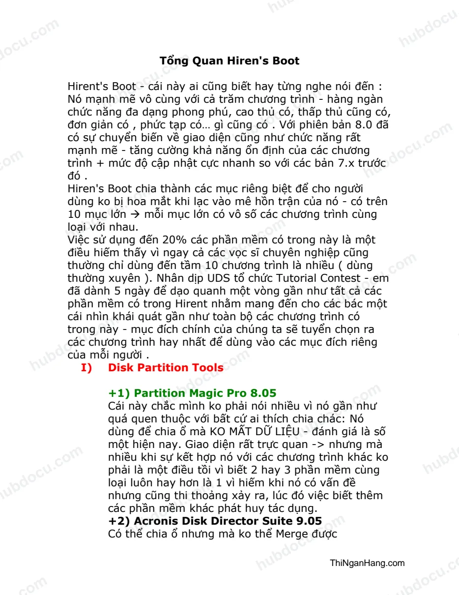 Hướng dẫn sử dụng Hirens Boot