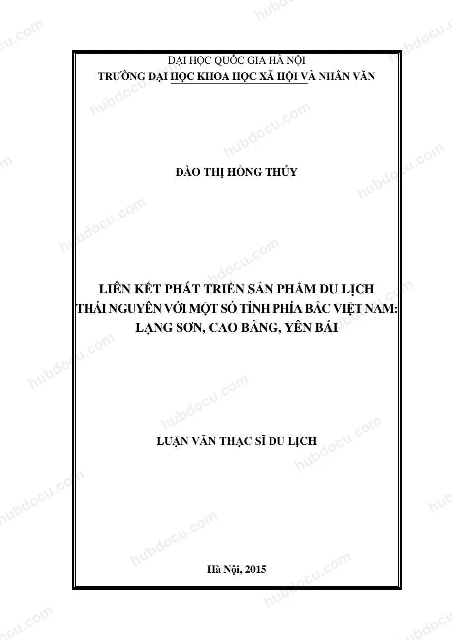 Luận văn thạc sĩ du lịch về liên kết phát triển sản phẩm du lịch