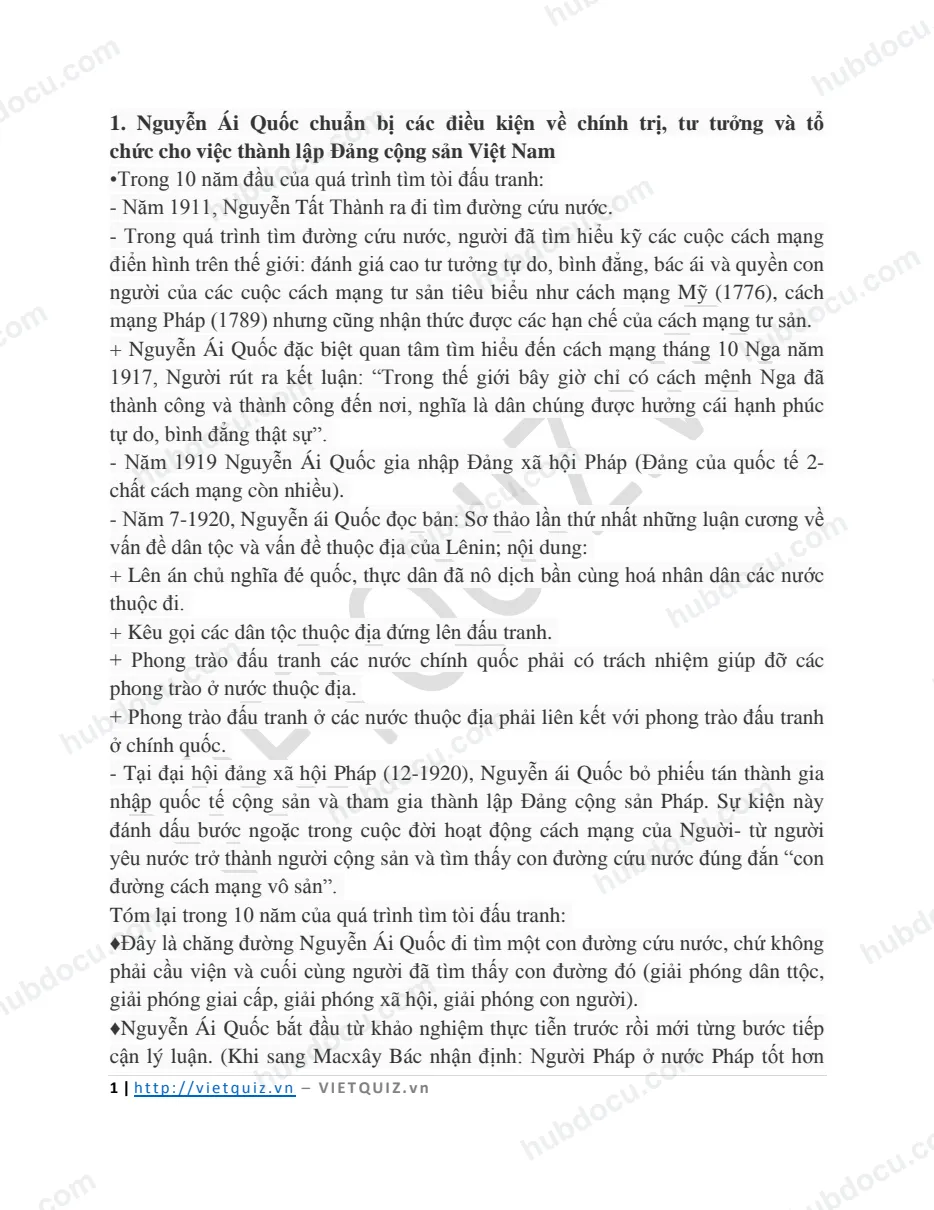 Câu hỏi Tư tưởng Hồ Chí Minh
